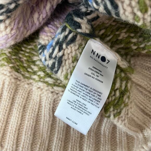 NN07 Stein Holiday Crewneck Sweater Ecru Multi Size Medium - Picture 5 of 6